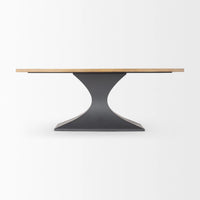 Maxton Dining Table Light Brown Wood | Dark Gunmetal