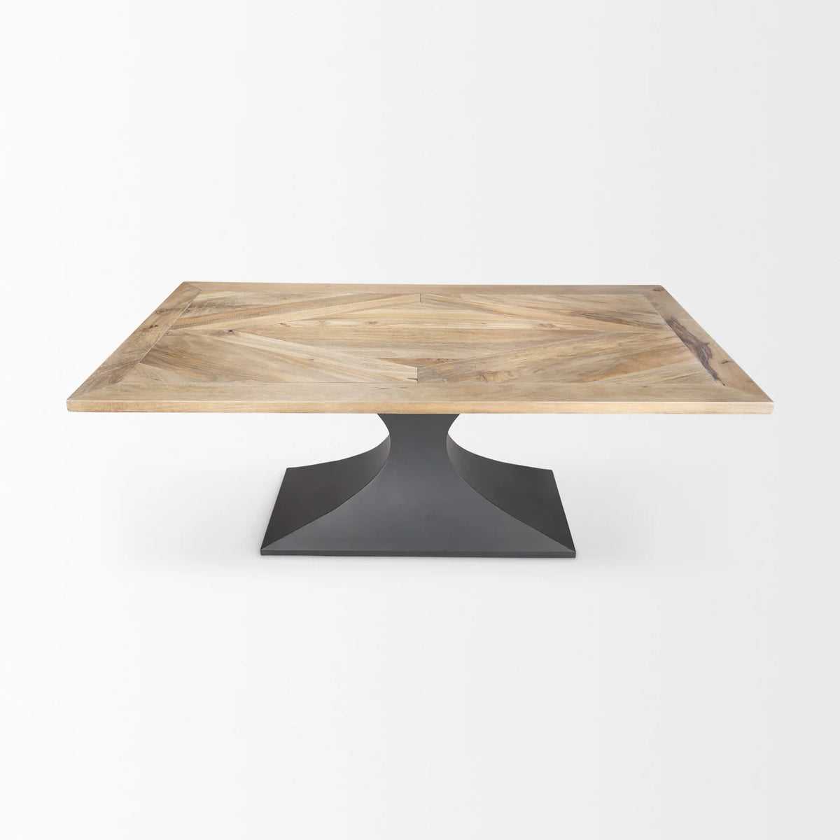 Maxton Dining Table Light Brown Wood | Dark Gunmetal