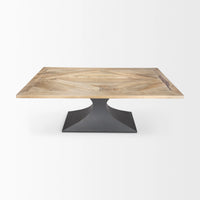 Maxton Dining Table Light Brown Wood | Dark Gunmetal