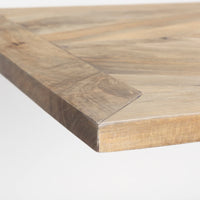 Maxton Dining Table Light Brown Wood | Dark Gunmetal