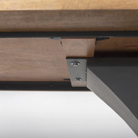 Maxton Dining Table Light Brown Wood | Dark Gunmetal