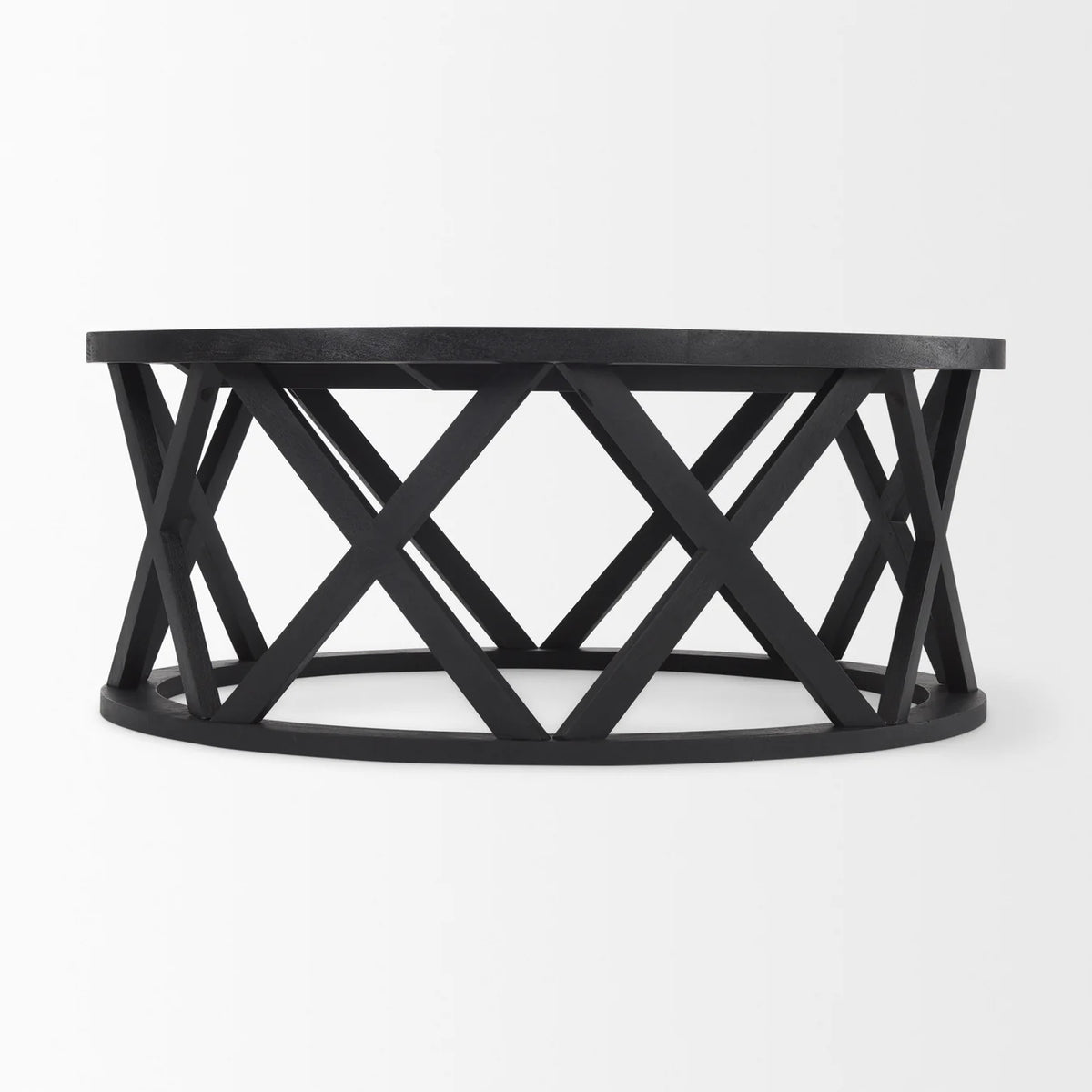 Forsey Round Coffee Table Black Wood