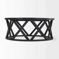 Forsey Round Coffee Table Black Wood