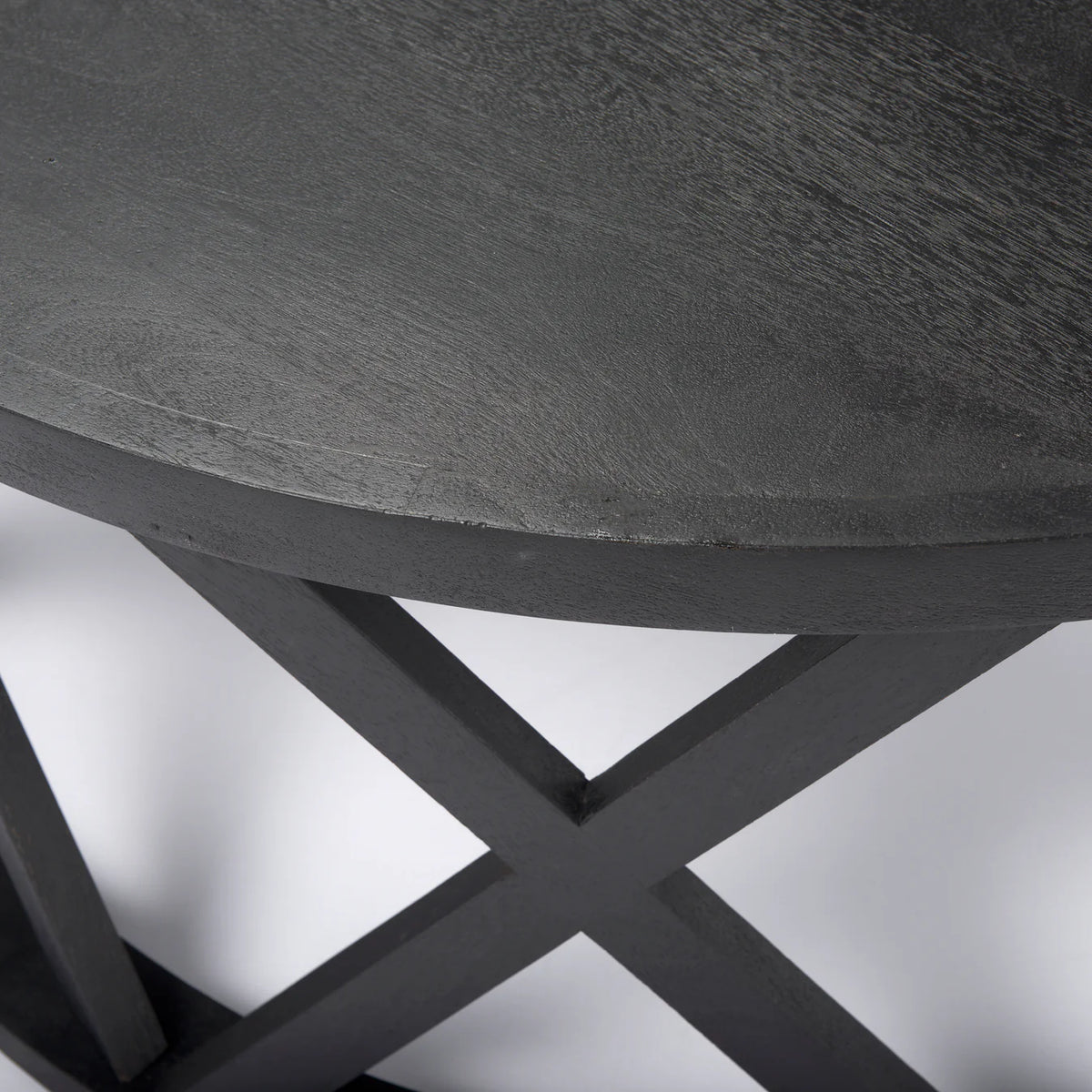 Forsey Round Coffee Table Black Wood