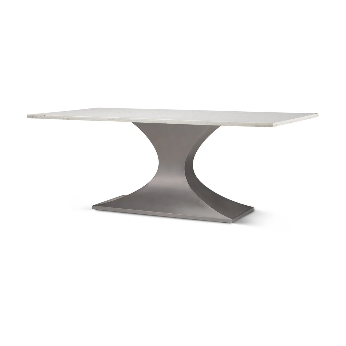 Maxton Dining Table White Marble | Gunmetal