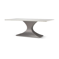 Maxton Dining Table White Marble | Gunmetal