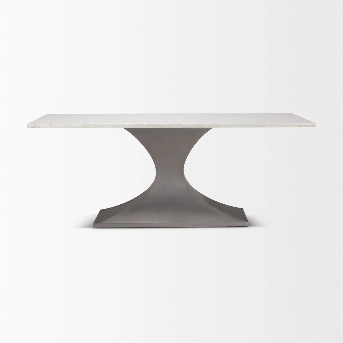 Maxton Dining Table White Marble | Gunmetal