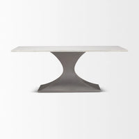 Maxton Dining Table White Marble | Gunmetal