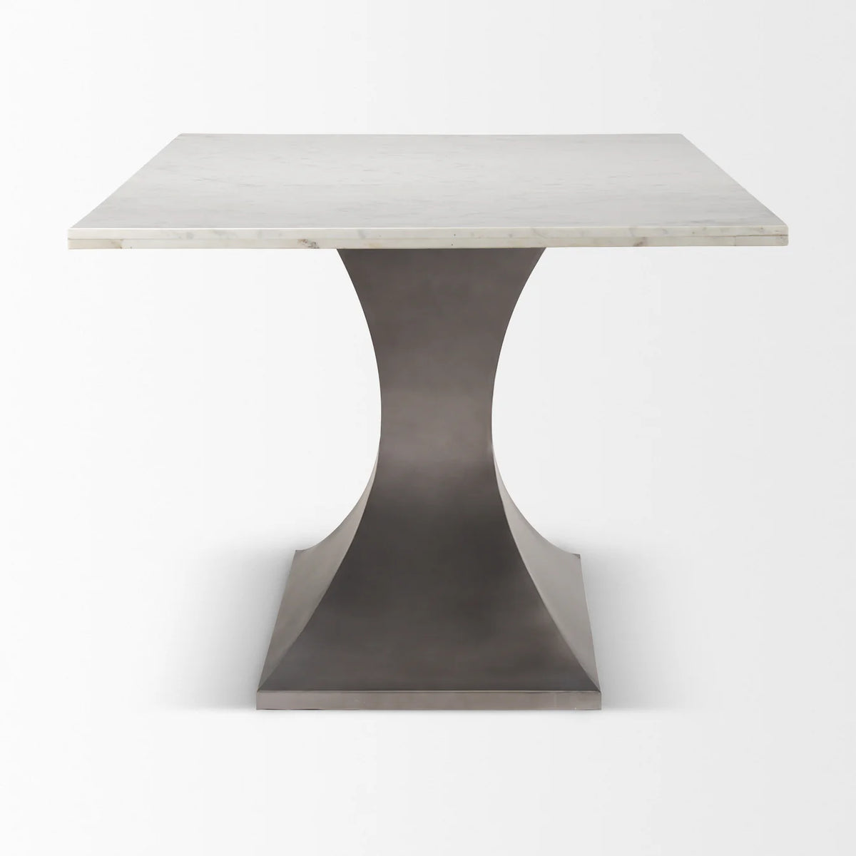 Maxton Dining Table White Marble | Gunmetal