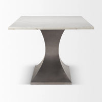 Maxton Dining Table White Marble | Gunmetal