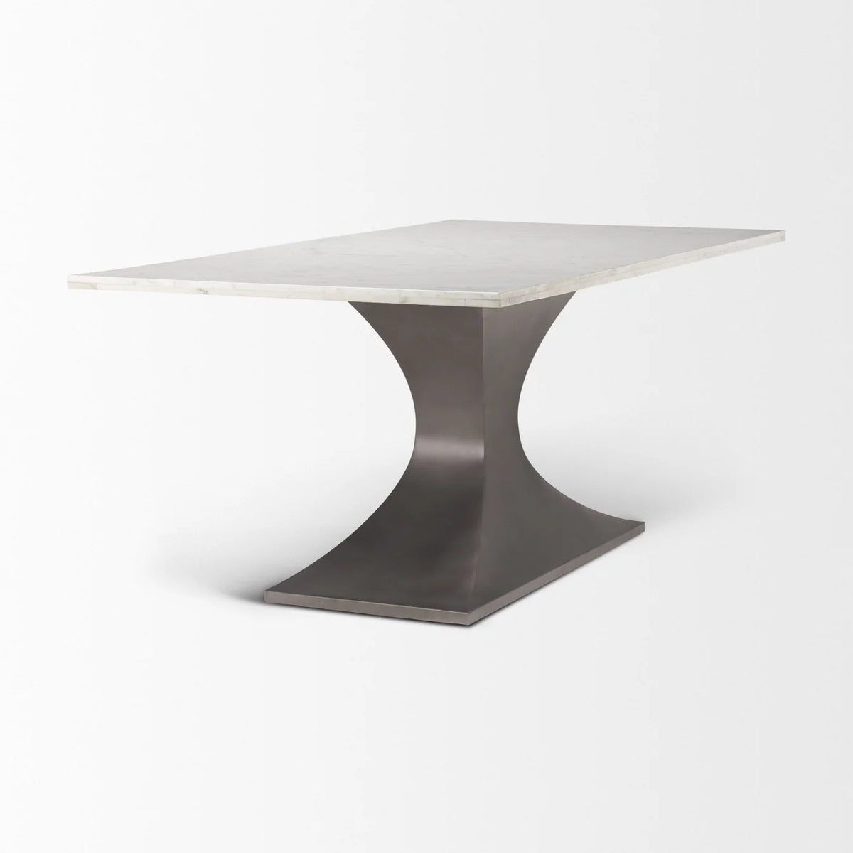 Maxton Dining Table White Marble | Gunmetal
