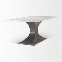 Maxton Dining Table White Marble | Gunmetal