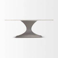 Maxton Dining Table White Marble | Gunmetal