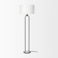 Sarah Floor Lamp Black Metal | White Shade