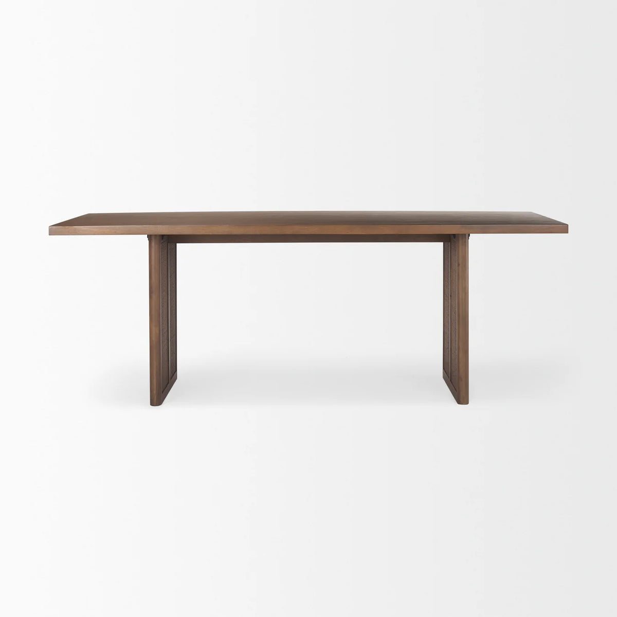 Grier Dining Table Medium Brown Wood | Cane Accent