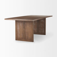 Grier Dining Table Medium Brown Wood | Cane Accent