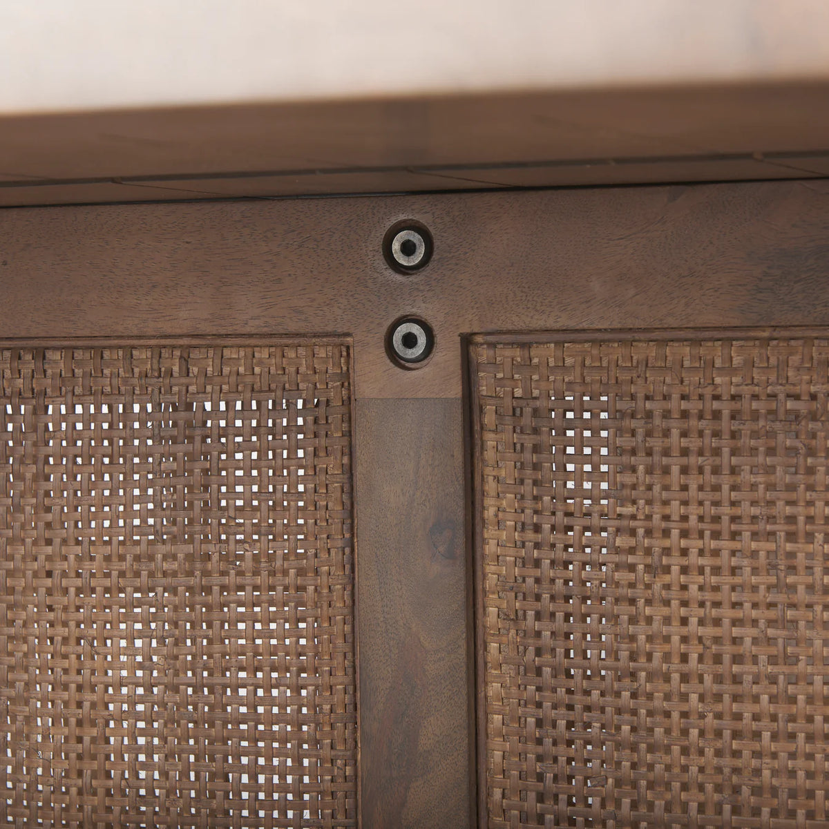 Grier Dining Table Medium Brown Wood | Cane Accent