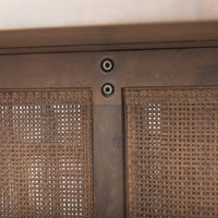 Grier Dining Table Medium Brown Wood | Cane Accent