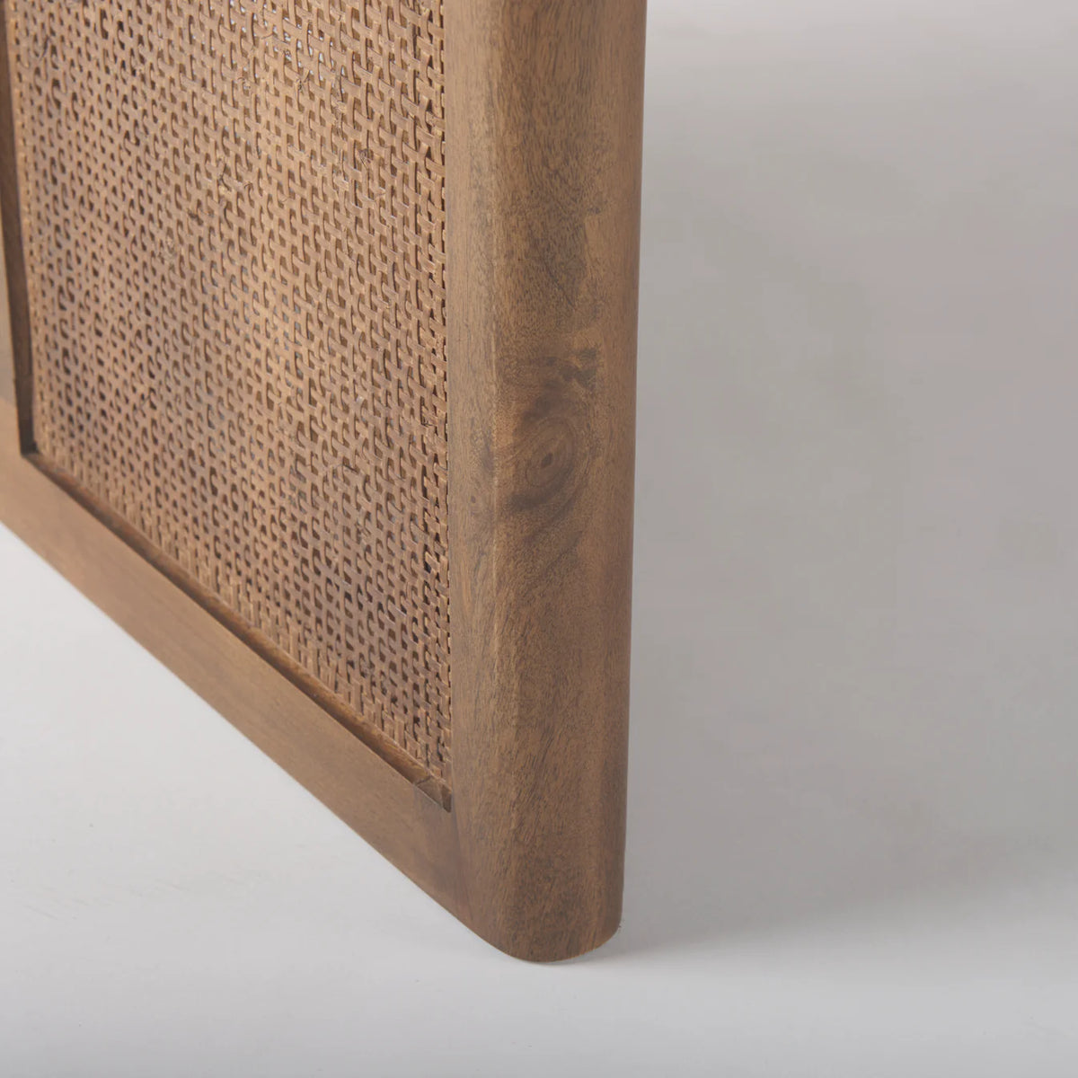 Grier Dining Table Medium Brown Wood | Cane Accent