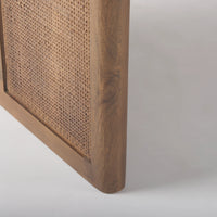 Grier Dining Table Medium Brown Wood | Cane Accent