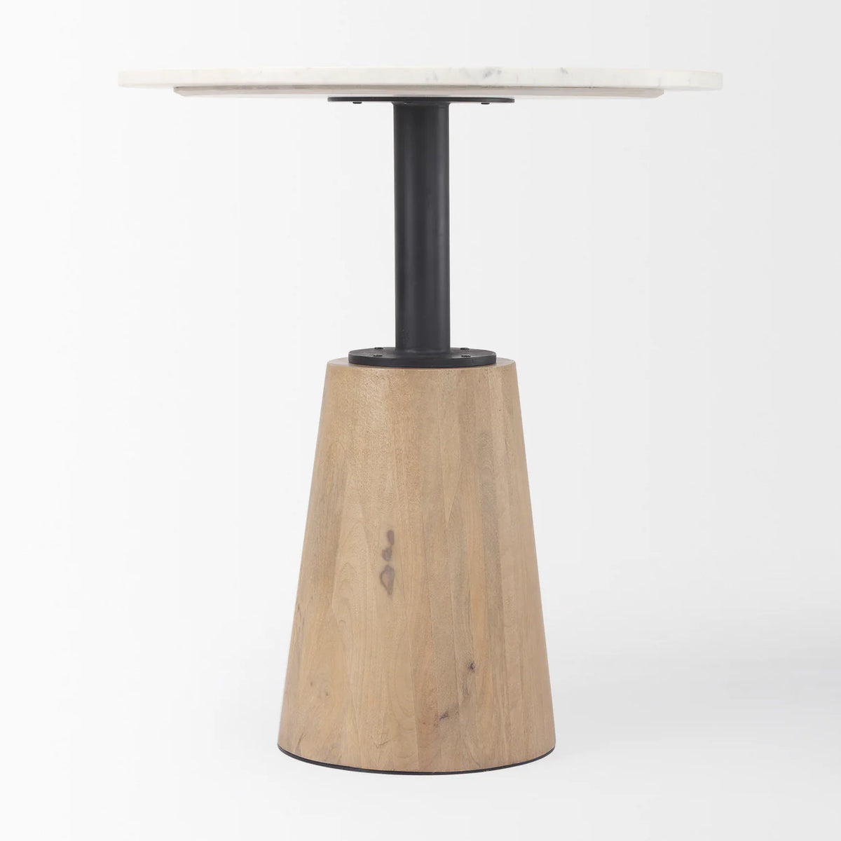 Maxwell Bistro Table White Marble | Blonde Wood