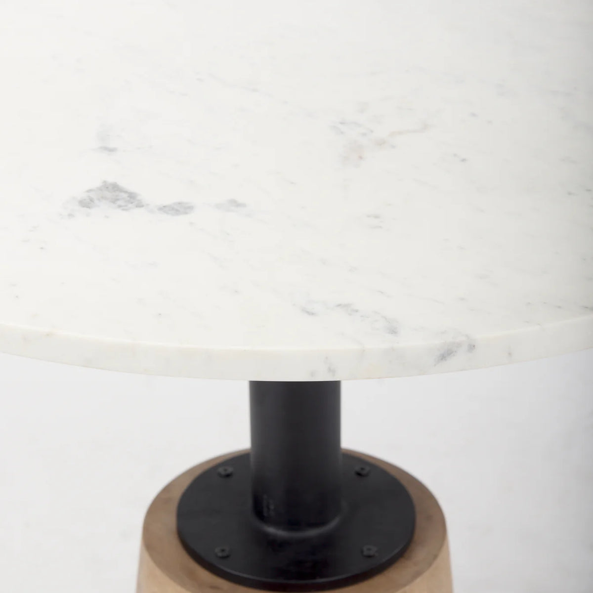 Maxwell Bistro Table White Marble | Blonde Wood