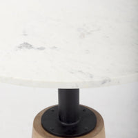 Maxwell Bistro Table White Marble | Blonde Wood