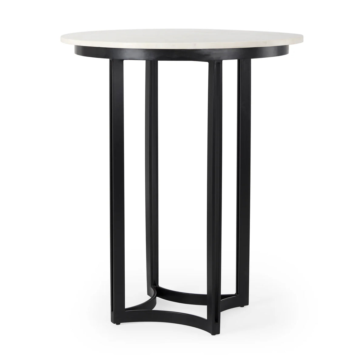 Tanner Bistro Table White Marble | Black Metal