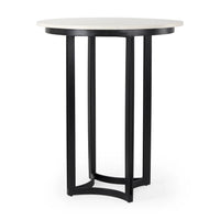 Tanner Bistro Table White Marble | Black Metal