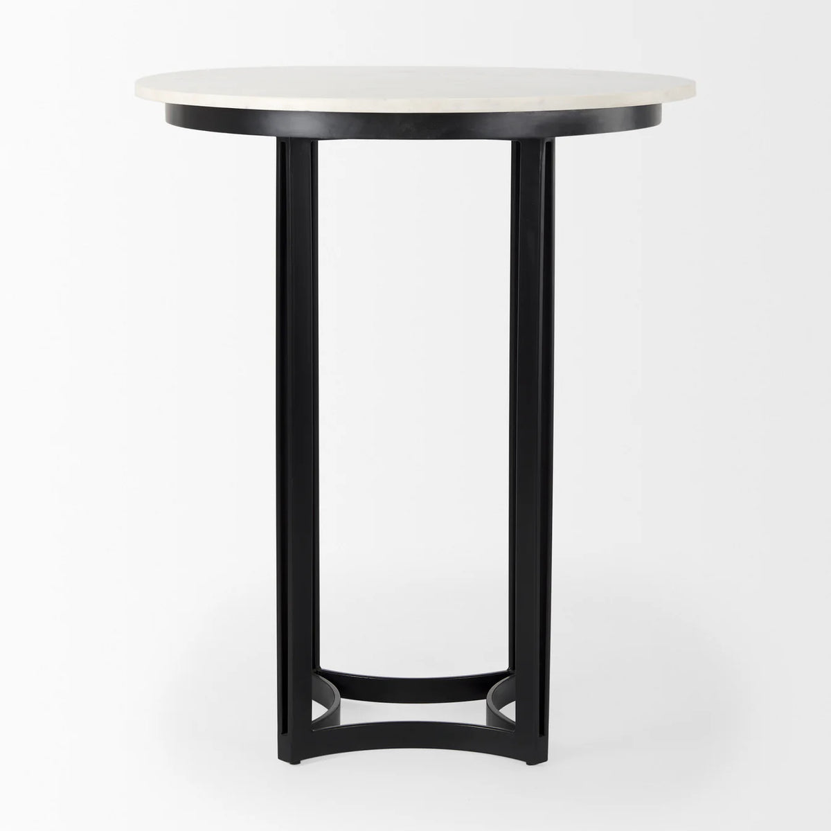 Tanner Bistro Table White Marble | Black Metal