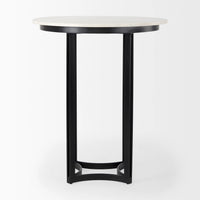 Tanner Bistro Table White Marble | Black Metal