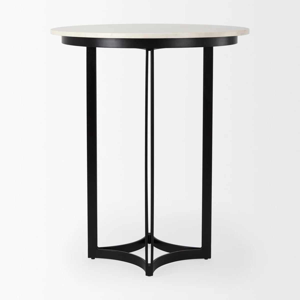 Tanner Bistro Table White Marble | Black Metal