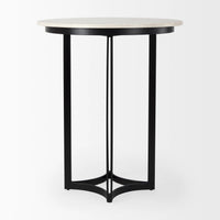 Tanner Bistro Table White Marble | Black Metal