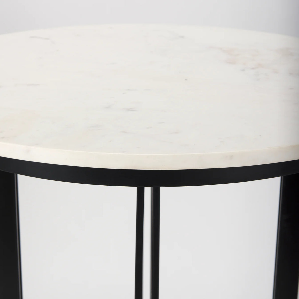 Tanner Bistro Table White Marble | Black Metal