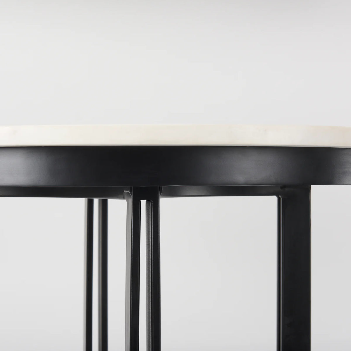 Tanner Bistro Table White Marble | Black Metal