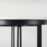 Tanner Bistro Table White Marble | Black Metal