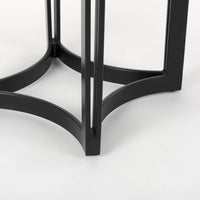 Tanner Bistro Table White Marble | Black Metal