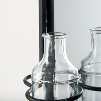 Katherine Wall Mounted Mirror w Glass Bottle for Botanicals or Floral