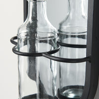 Katherine Wall Mounted Mirror w Glass Bottle for Botanicals or Floral