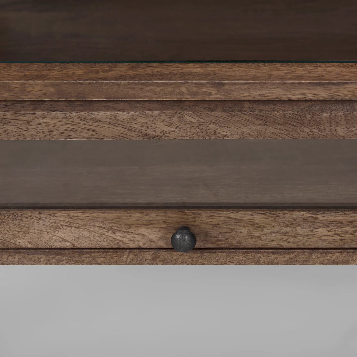 Arelius Coffee Table %7C Rectangular Medium Brown Wood | Black Metal | Rectangular