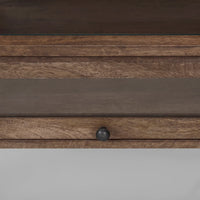 Arelius Coffee Table %7C Rectangular Medium Brown Wood | Black Metal | Rectangular