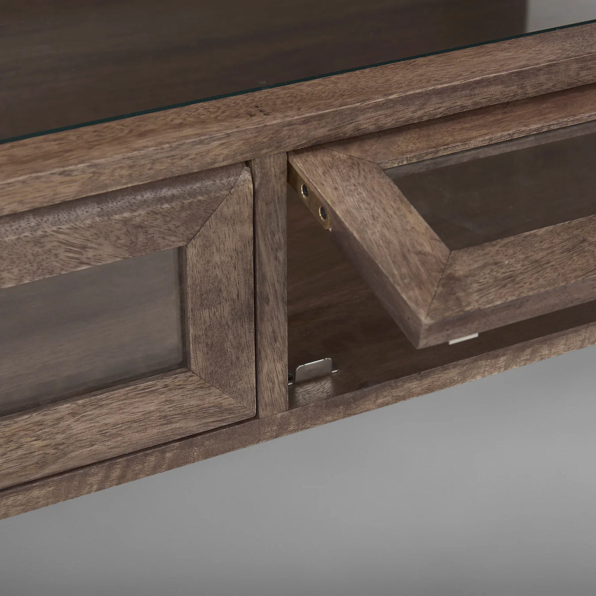 Arelius Coffee Table %7C Rectangular Medium Brown Wood | Black Metal | Rectangular