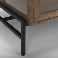 Arelius Coffee Table %7C Rectangular Medium Brown Wood | Black Metal | Rectangular