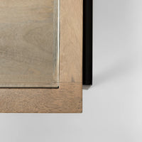 Arelius Coffee Table %7C Rectangular Light Brown Wood | Black Metal | Rectangular