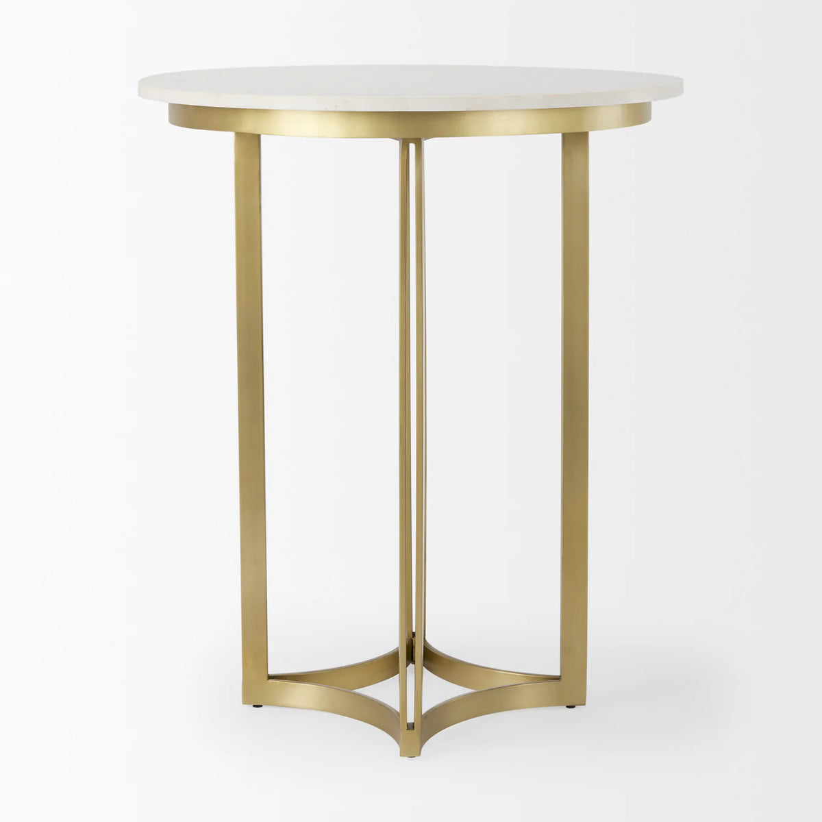 Tanner Bistro Table Whte Marble | Matte Gold