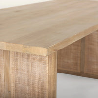 Grier Dining Table Light Brown Wood | Cane Accent