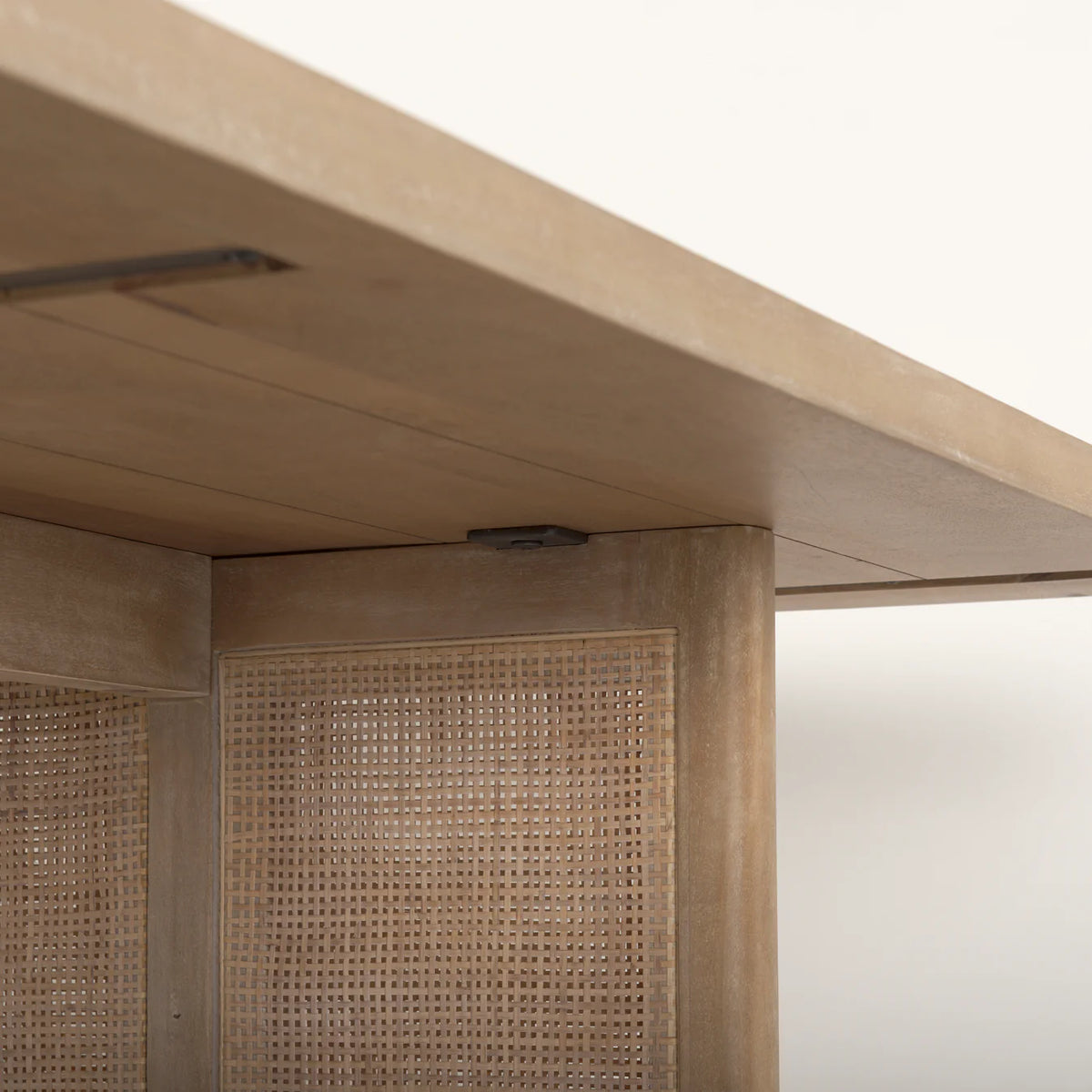 Grier Dining Table Light Brown Wood | Cane Accent