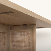Grier Dining Table Light Brown Wood | Cane Accent
