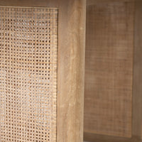 Grier Dining Table Light Brown Wood | Cane Accent