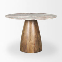 Allyson Dining Table Pink Marble | Medium Brown Wood